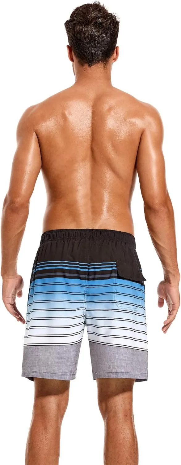 SILKWORLD Mens Swim Trunks Quick Dry Compression Liner 2 in 1 Shorts Men Swimsuit