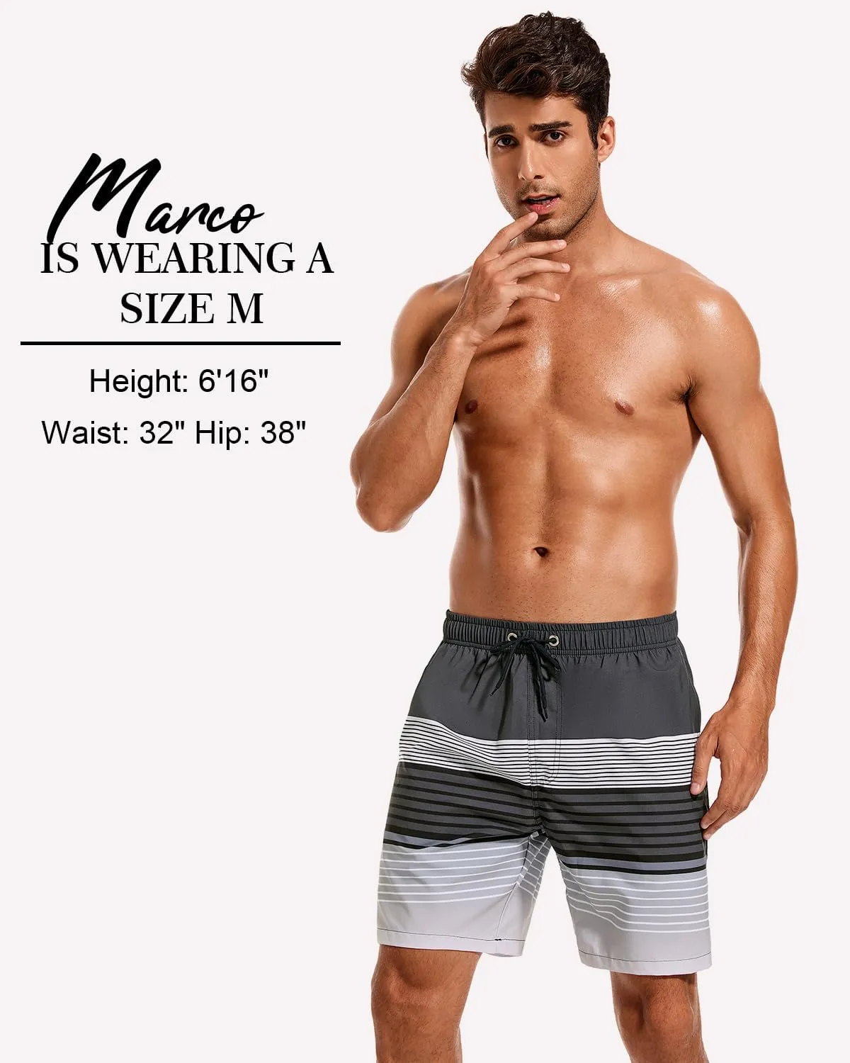 SILKWORLD Mens Swim Trunks Quick Dry Compression Liner 2 in 1 Shorts Men Swimsuit