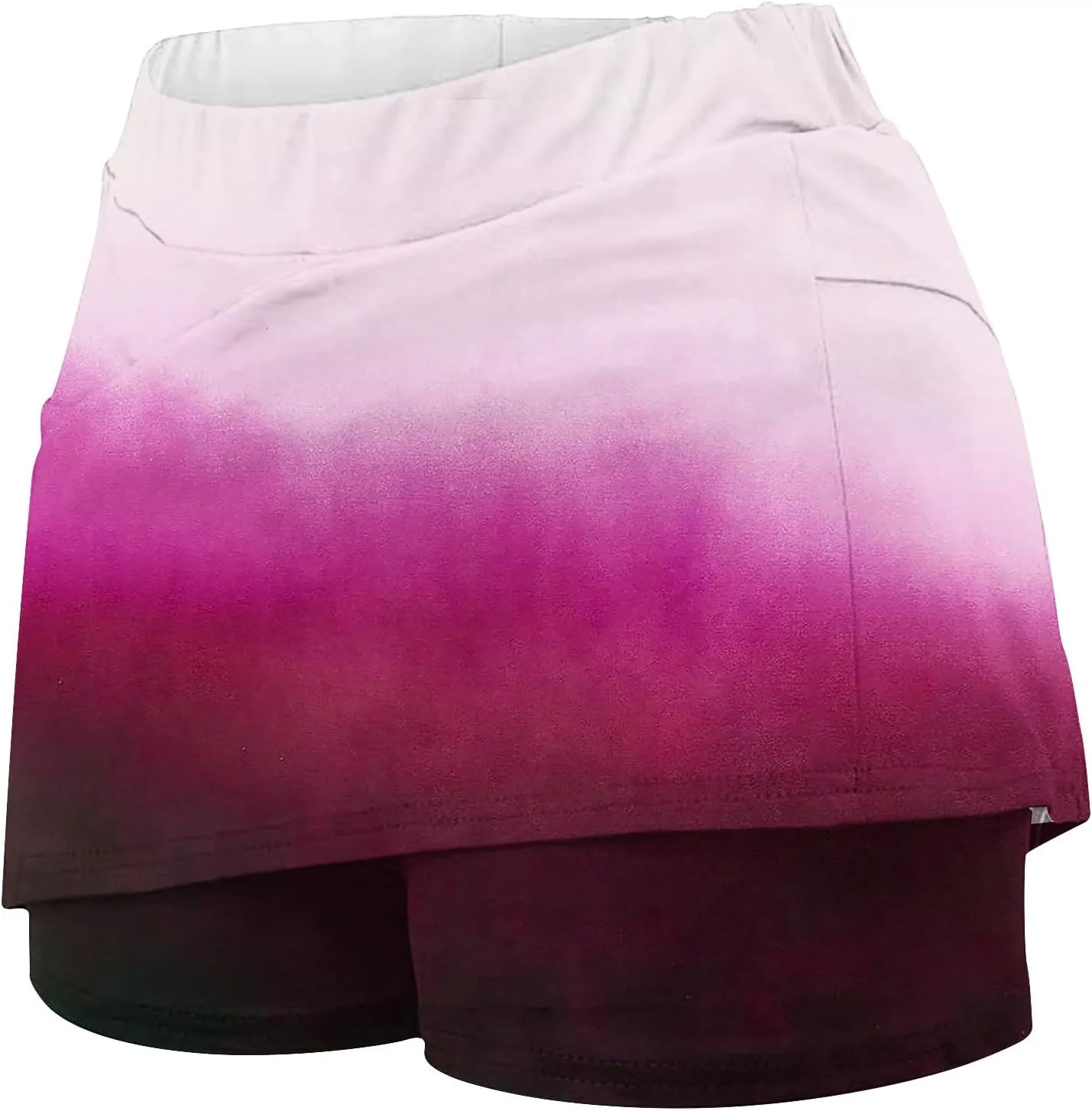 Skorts for Woman Fashion Casual Ombre Biker Shorts Womens Summer Outfits Comfy High Waisted Tummy Control Bottoms