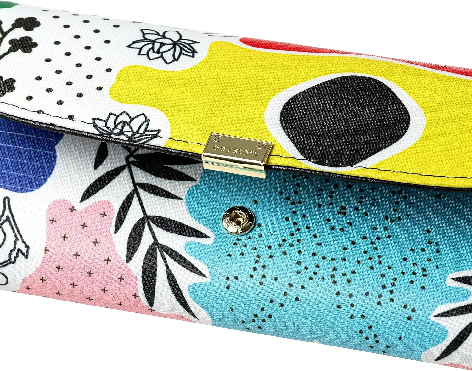 Slim Wallet Women RFID Blocking Clutch Long Trifold Wallet for Women, Credit Card Holder with Coin Purse and Zipper Wallet, Ladies Travel Purse, Flower Design, Yellow