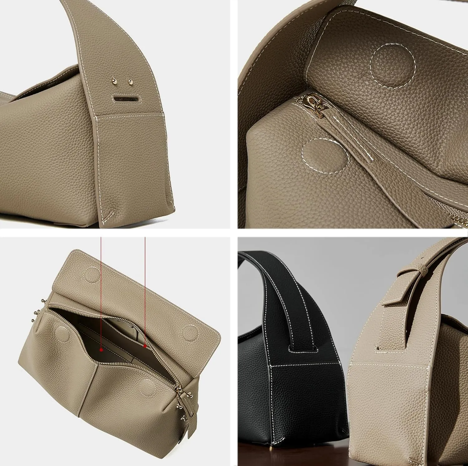 Soft Leather Clutch Purses for Women Crescent Crossbody Handbag Ladies Floppy Satchel Shoulder Bag with Removable Strap 2025