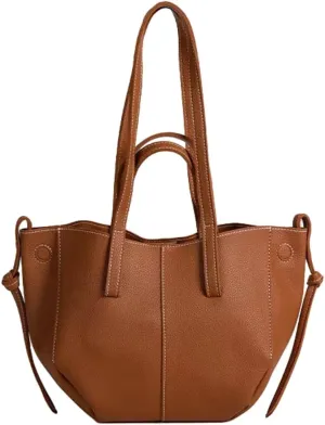 Soft PU Leather Tote Bag Trendy Top Handle Bag for Women Magnetic Bucket Hobo Bags for Traveling Everyday Use Bags