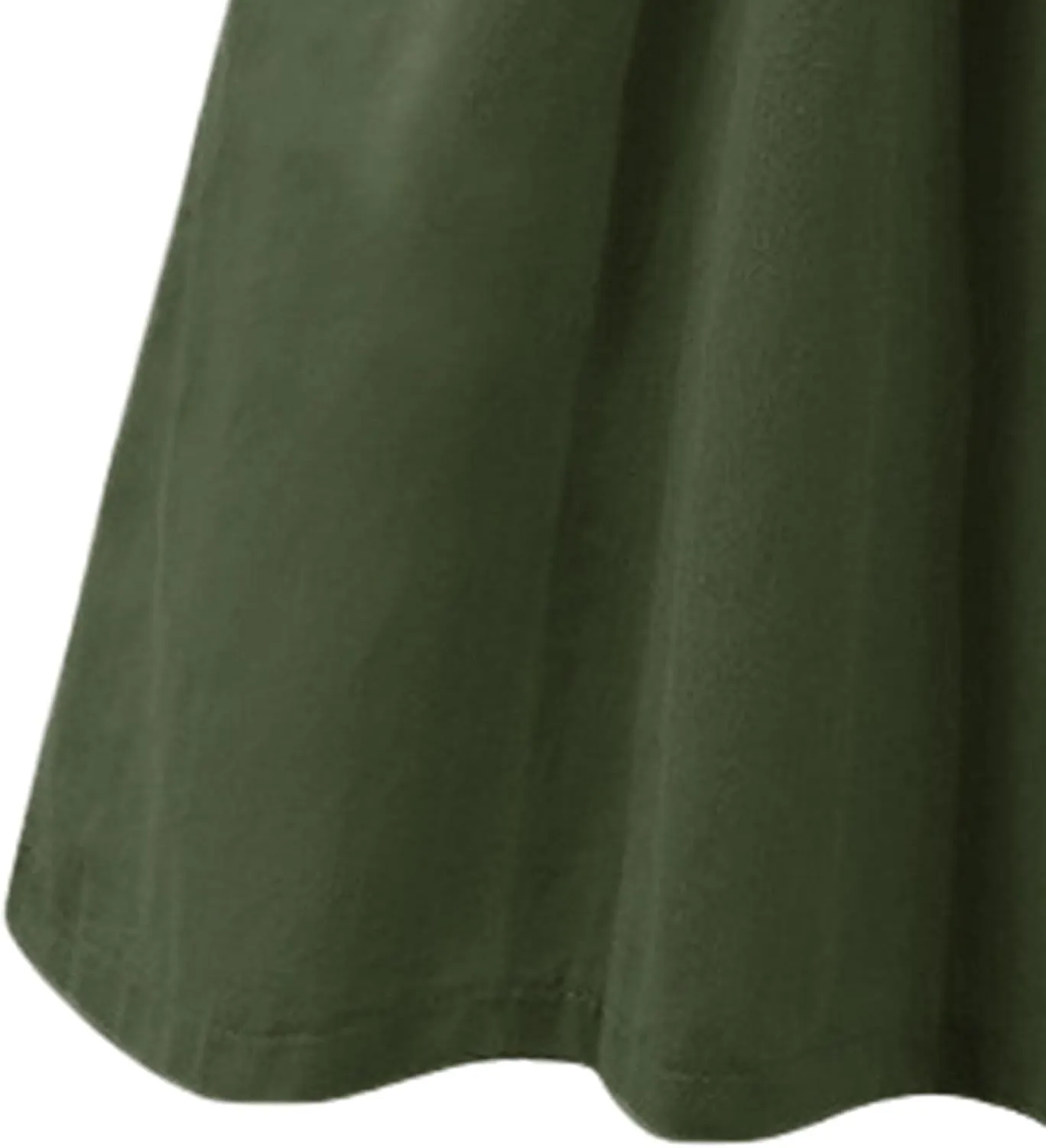 SOMTHRON Women's Casual Belted Button Down Midi Skirts High Waist A Line Knee Length Pleated Skirt
