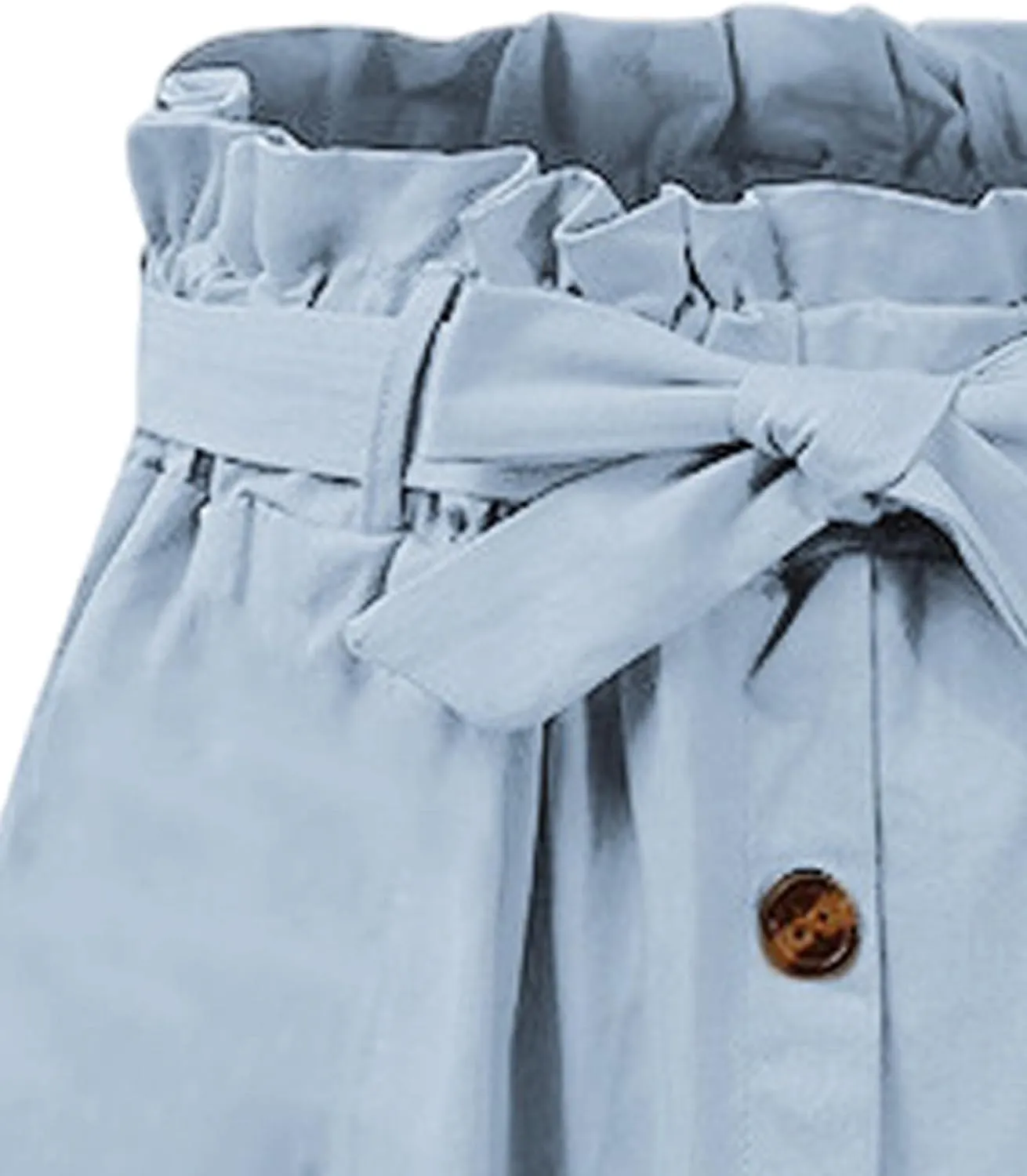 SOMTHRON Women's Casual Belted Button Down Midi Skirts High Waist A Line Knee Length Pleated Skirt