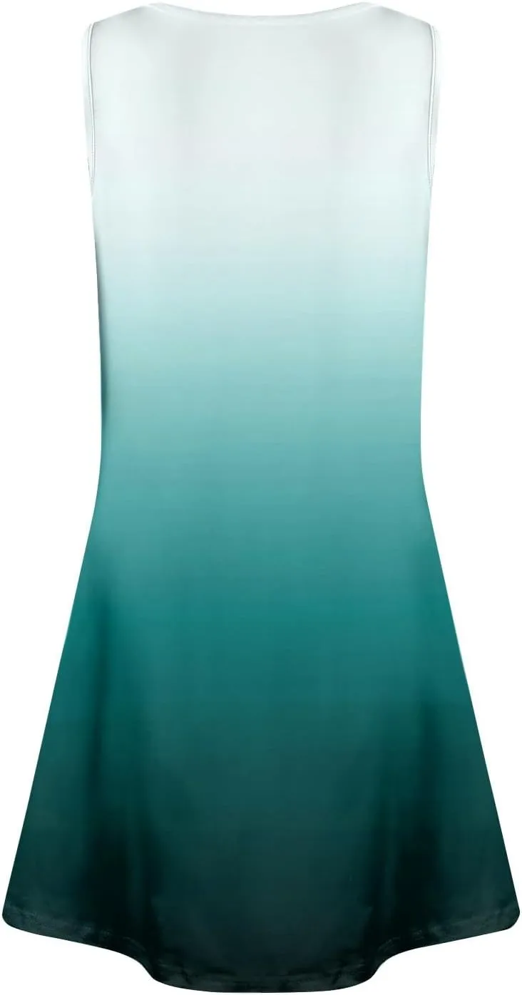 Summer Dresses for Women 2025 Loose Boho Beach Tank Dress V Neck Casual T Shirt Dresses Floral Sleeveless Sundresses