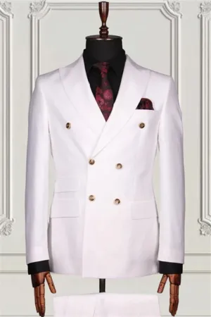 Suzhoufashion Brown Double Breasted Close Fitting Formal Men Suits