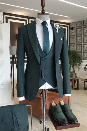 Suzhoufashion Ethan Navy Blue Bespoke Three Piecess Formal Business Men Suits