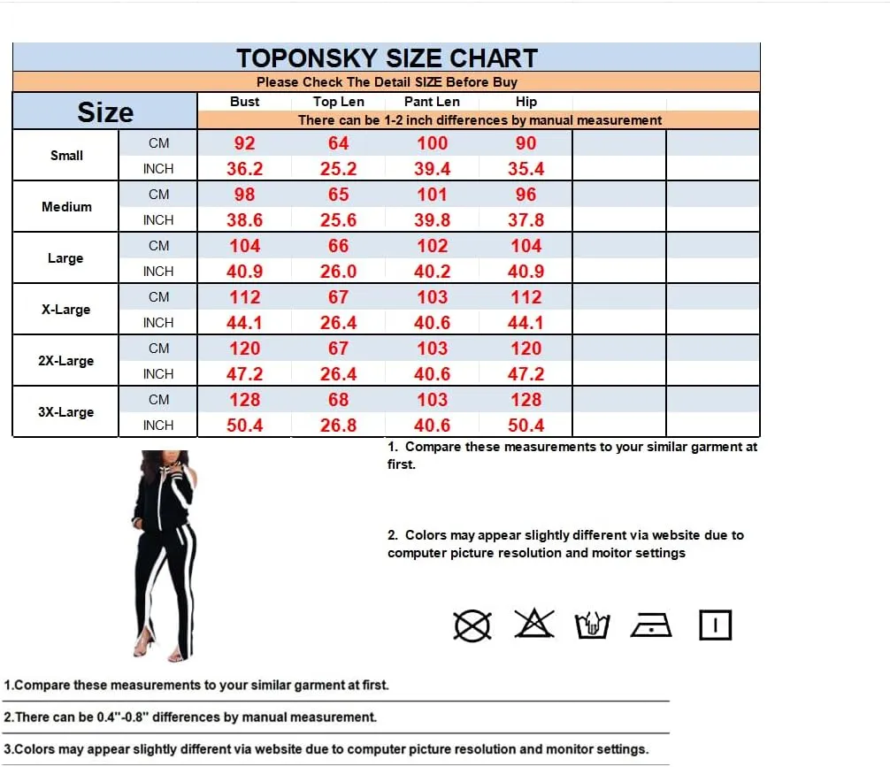 TOPONSKY Women Casual 2 Piece Outfit Long Pant Set Sweatsuits Tracksuits