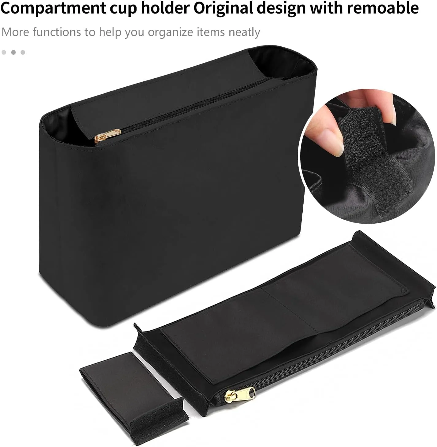 Tote Bag Organizer Insert Compatible with Geya Sain Louis GM Bag, Dupont Paper Purse Inner, Makeup Liner HandBag Shaper (Black, GM)