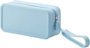 Travel Silicone Makeup Bag Toiletry Bag for Women and Men, Aesthetic Waterproof Cosmetic Pouch (Blue, L)