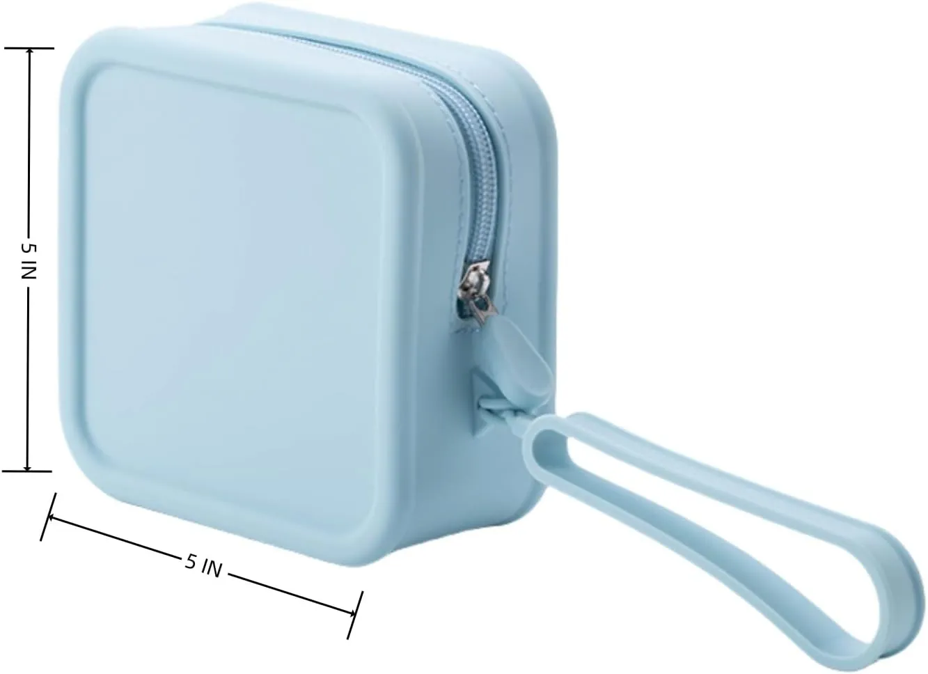 Travel Silicone Makeup Bag Toiletry Bag for Women and Men, Aesthetic Waterproof Cosmetic Pouch (Blue, M)