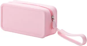 Travel Silicone Makeup Bag Toiletry Bag for Women and Men, Aesthetic Waterproof Cosmetic Pouch (Pink, L)