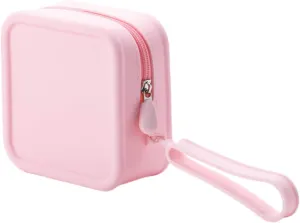 Travel Silicone Makeup Bag Toiletry Bag for Women and Men, Aesthetic Waterproof Cosmetic Pouch (Pink, M)