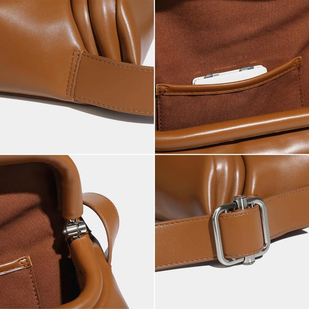 Trendy Vegan Leather Shoulder Purses for Women Small Casual Tote Bag Handbags Designer Clutch Satchel Gifts