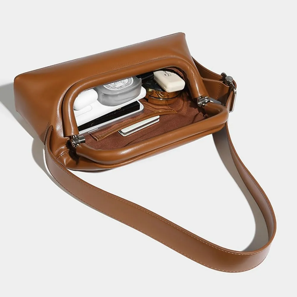 Trendy Vegan Leather Shoulder Purses for Women Small Casual Tote Bag Handbags Designer Clutch Satchel Gifts