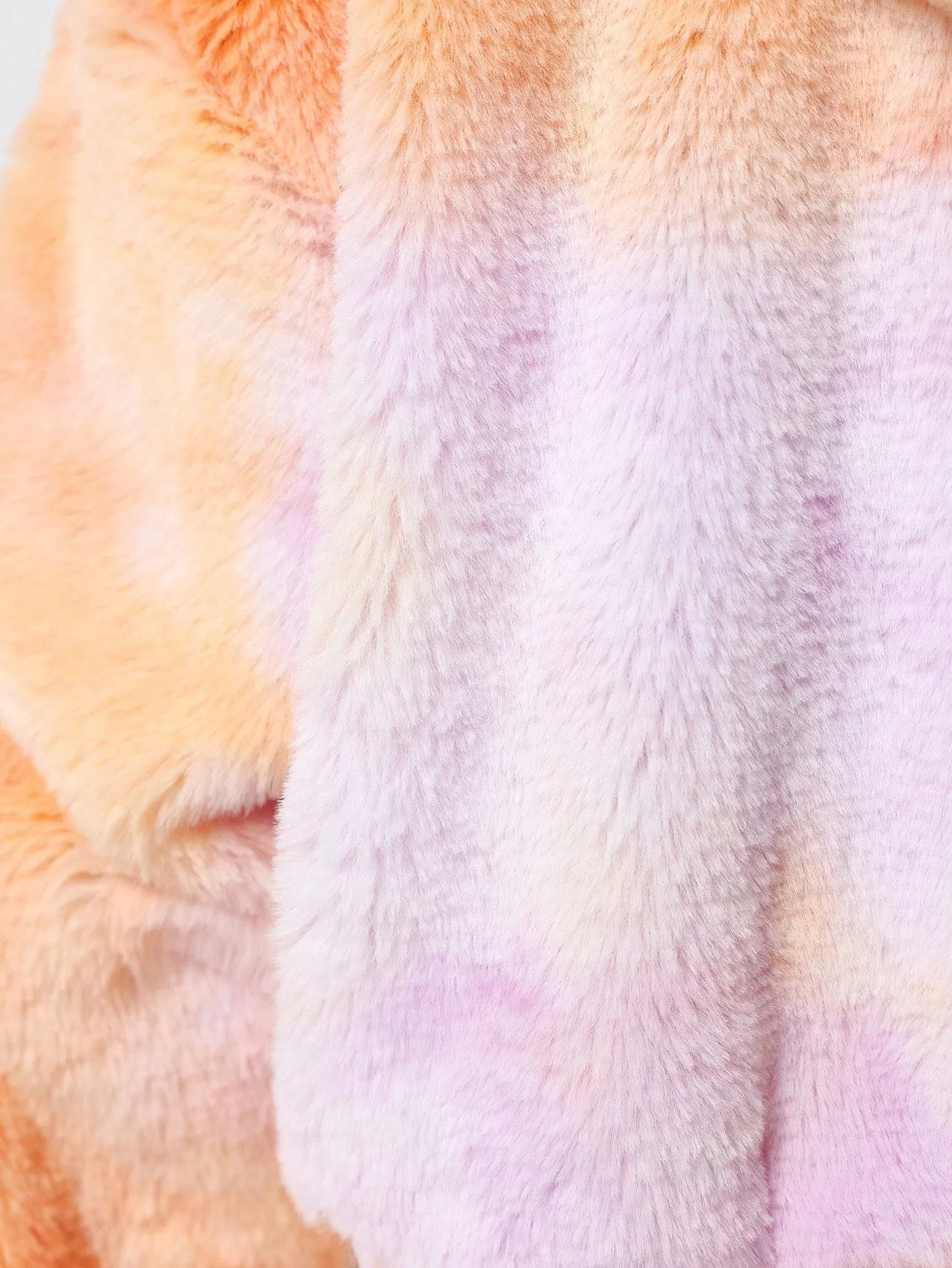 Tween Girls Comfy Crop Fit Tie Dye Fur Hoodie