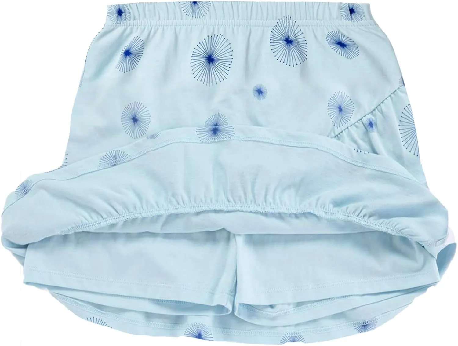 UNACOO 2 Packs 100% Cotton Tiered Ruffle Skirt with Elastic Waistband for Girls
