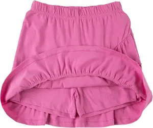 UNACOO 2 Packs 100% Cotton Tiered Ruffle Skirt with Elastic Waistband for Girls