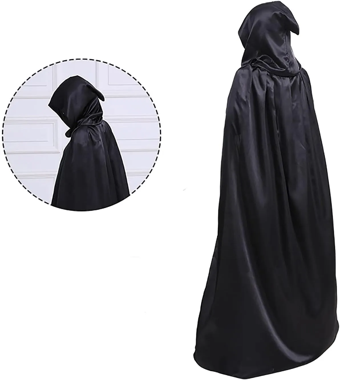 Unisex Adult Halloween Cloak with Hood Long Witch Costume Cosplay Capes Vampire Cloak Robe Vintage Gothic Cape