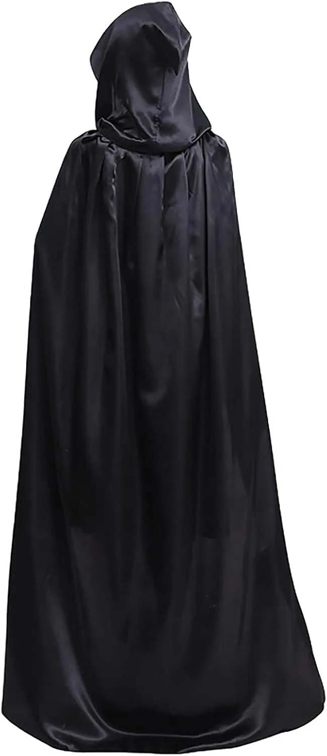 Unisex Adult Halloween Cloak with Hood Long Witch Costume Cosplay Capes Vampire Cloak Robe Vintage Gothic Cape