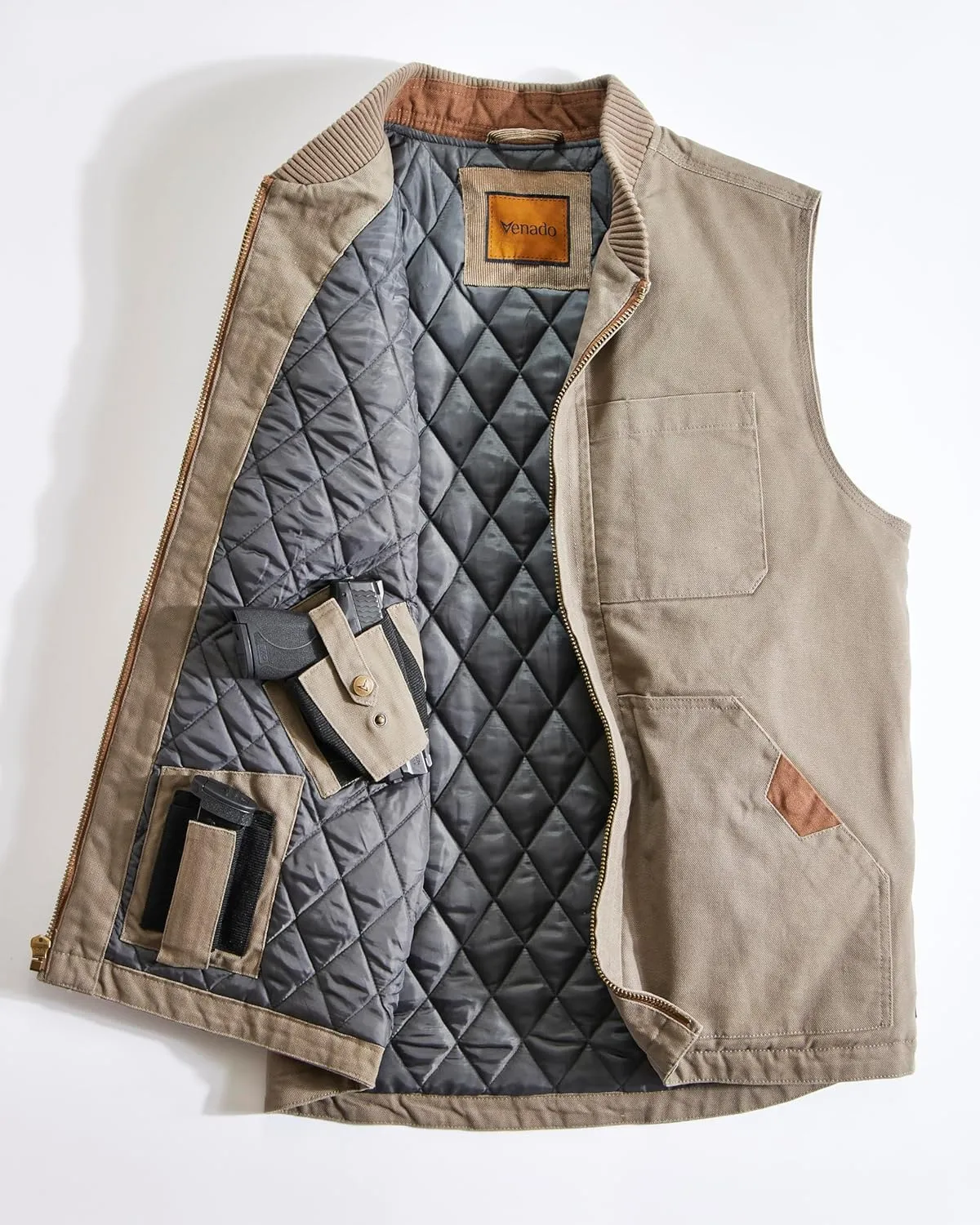 Venado Concealed Carry Vest for Men - Heavy Duty Canvas - Conceal Carry Pockets