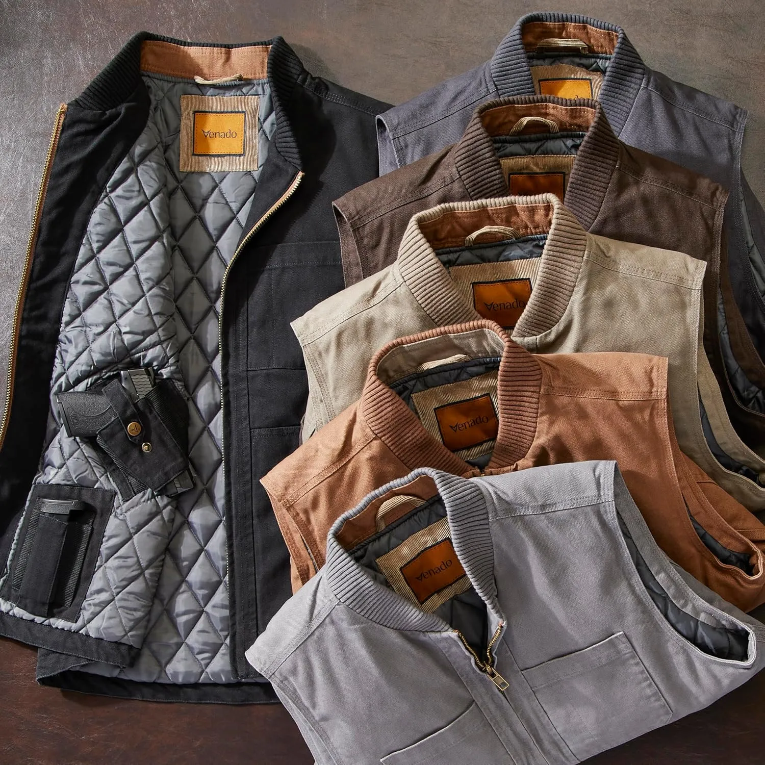 Venado Concealed Carry Vest for Men - Heavy Duty Canvas - Conceal Carry Pockets