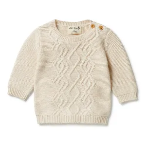 Wilson and Frenchy Knitted Cable Jumper - Sand Melange
