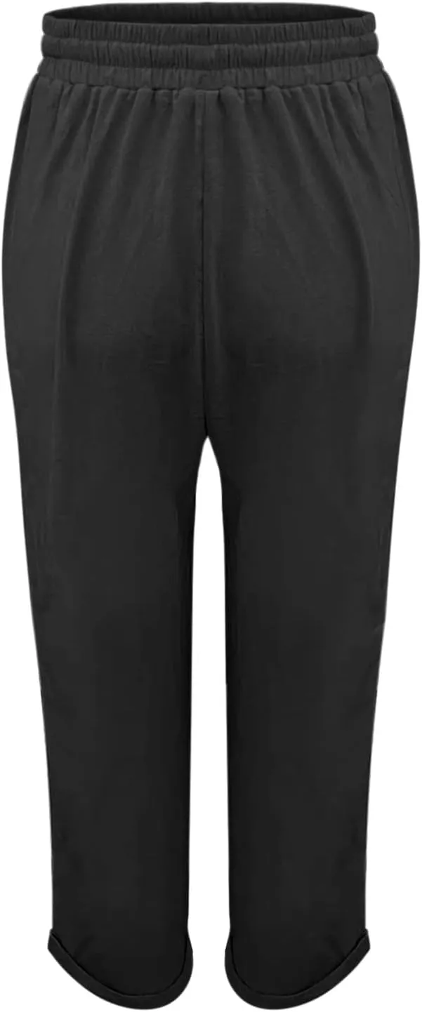 Women Linen Palazzo Pants Winter Satin Sports Jeans with Pockets Fleece Lined Water Resistant