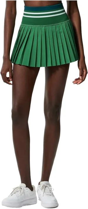 Women Pleated Tennis Skirt Summer Solid Color High Waist Yoga Running Skort 2 in 1 Pocket Gym Short Sportswear