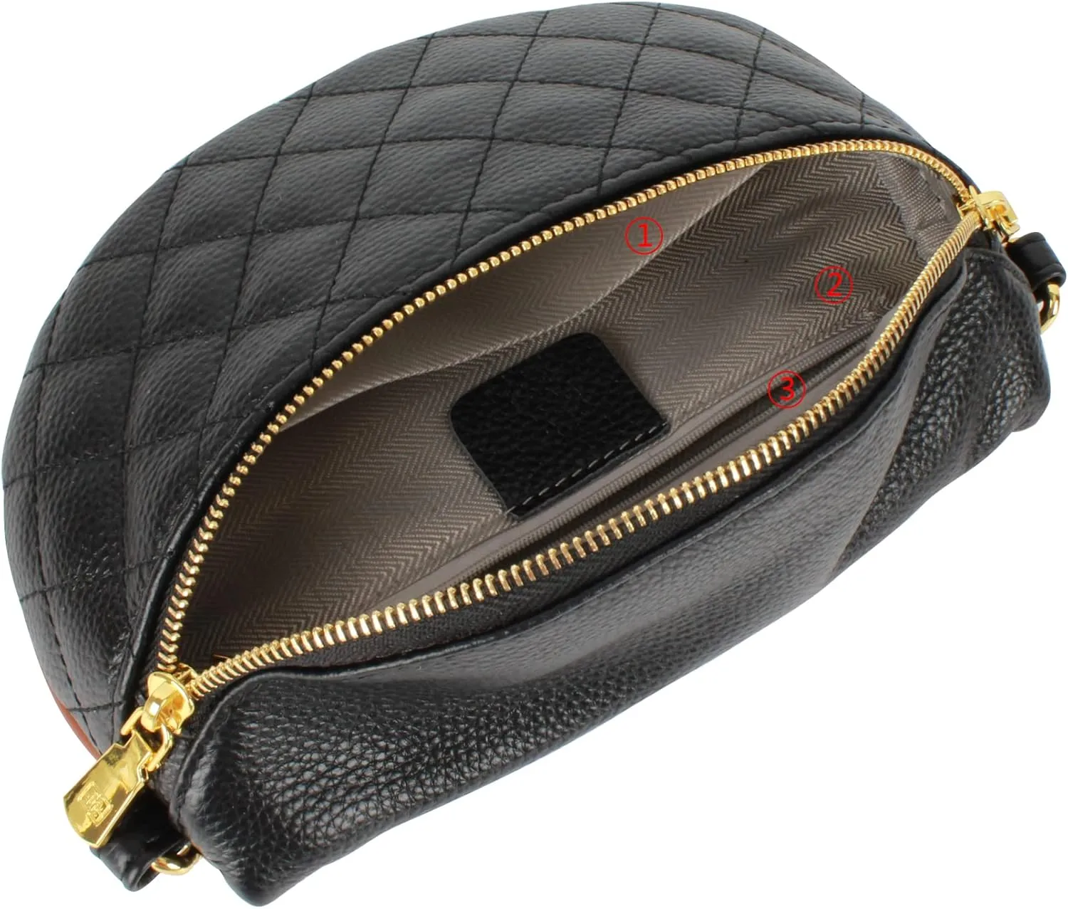 Women Rivet Studded Zipper Pocket Shoulder Purse Faux Leather Waist Packs Rave Chest Bag Festival Fanny Bag Purse Green, 07103 Black