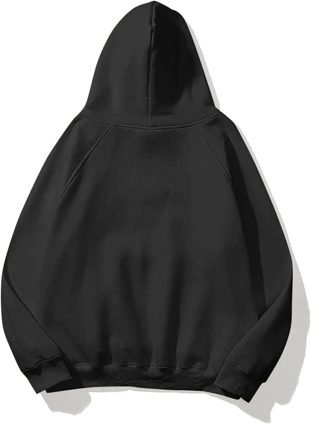 Women Solid Basic Loose Hoodie Fleece Long Sleeve Pocket Drop Shoulder Pullovers Oversized Hooded Sweatshirts Top
