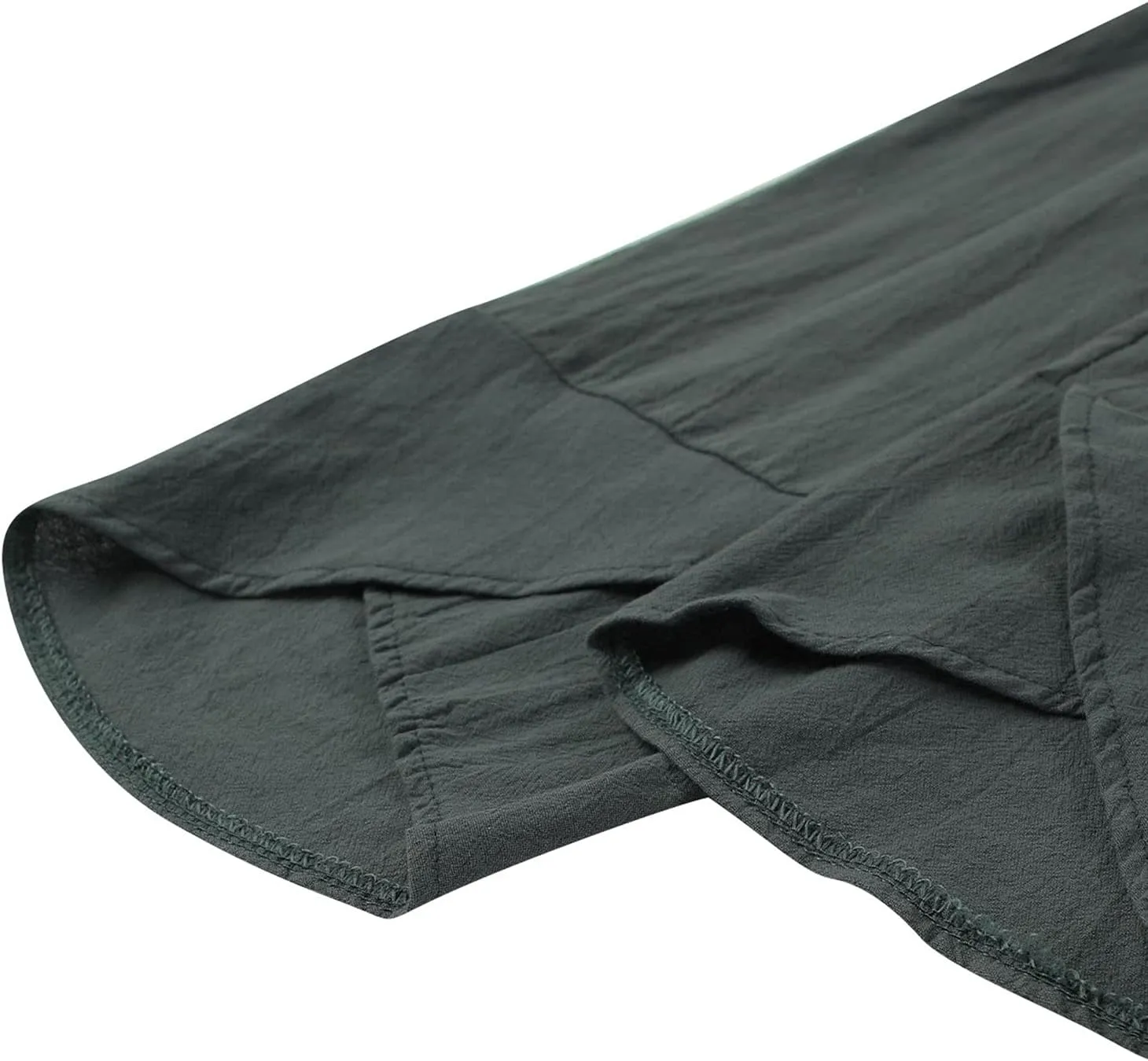 Women Summer Plus Size Cotton Linen Pants Loose Casual Wide Leg Cropped Trousers with Pockets S-5XL