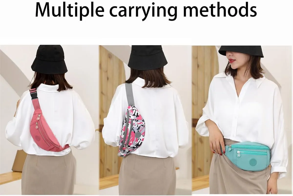 Women Waist Belt Bag Purse Hip Pouch Travel Sport Bum, Fashion Waist Belt Pack Bags Crossbody Pouch Money Shoulder Purse (F)