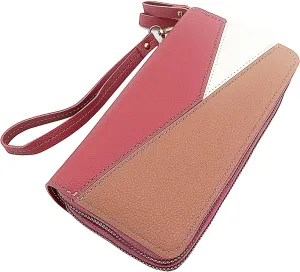 Women Wallet Wristlet, Large Capacity Zipper Long Purse, Female Ladies Card Holder Cellphone Pocket