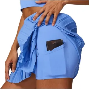 Women's High Waisted Pleated Tennis Skirts with Pockets Tummy Control Casual Liner Skorts Workout Golf Skirts