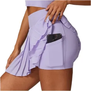 Women's High Waisted Pleated Tennis Skirts with Pockets Tummy Control Casual Liner Skorts Workout Golf Skirts