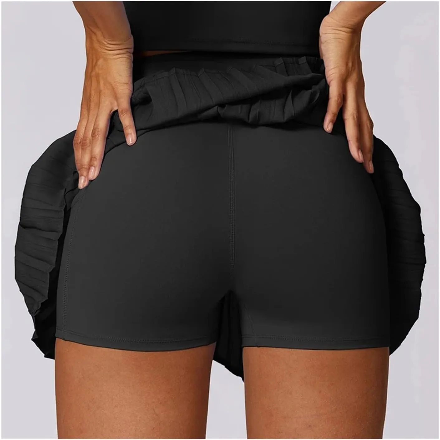 Women's High Waisted Pleated Tennis Skirts with Pockets Tummy Control Casual Liner Skorts Workout Golf Skirts