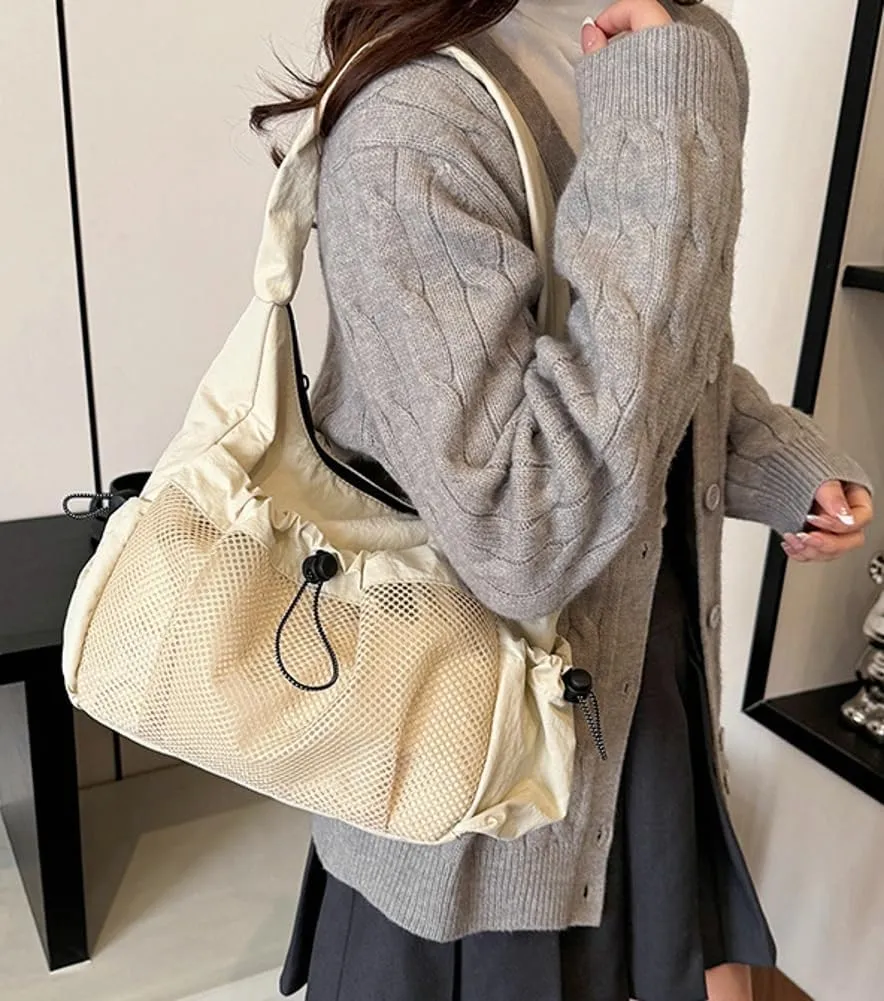 Womens Nylon Shoulder Bag Purse 2025 Trendy Lightweight Hobo Bag Soft Large Commute Tote Handbags for Travel Vacation