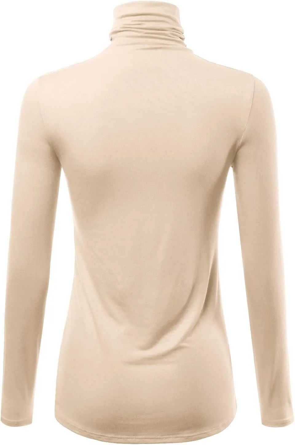 Womens Premium Long Sleeve Turtleneck Lightweight Pullover Top Sweater (S-3X, Made in USA)