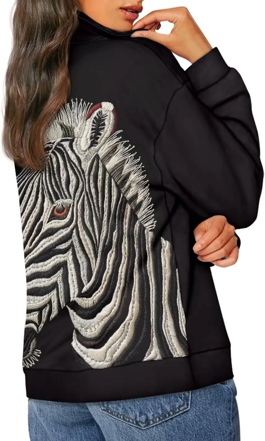 Womens Quarter Zip Sweatshirt for Women Loose Fit Hoodie S-3XL