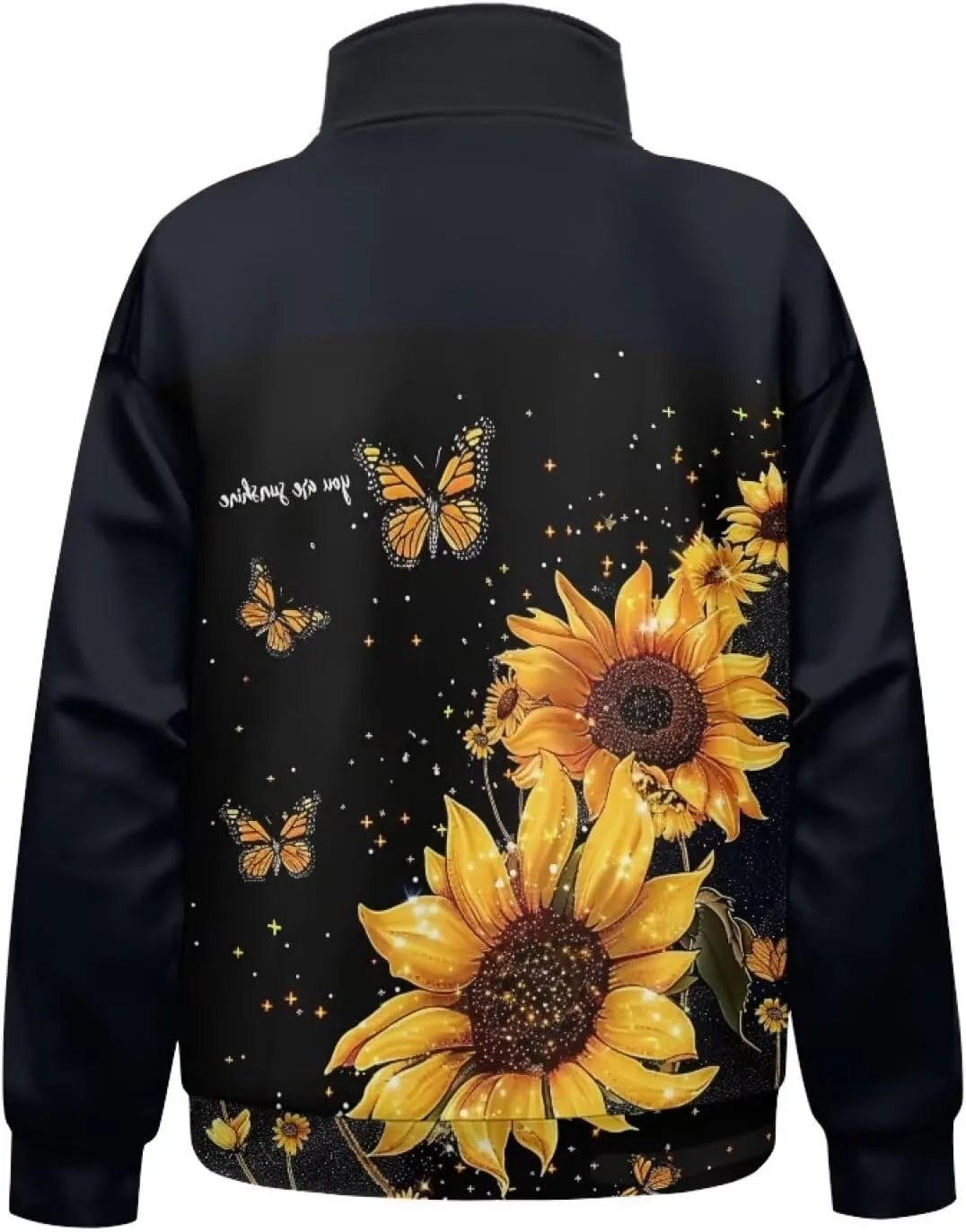 Womens Quarter Zip Sweatshirt for Women Loose Fit Hoodie S-3XL
