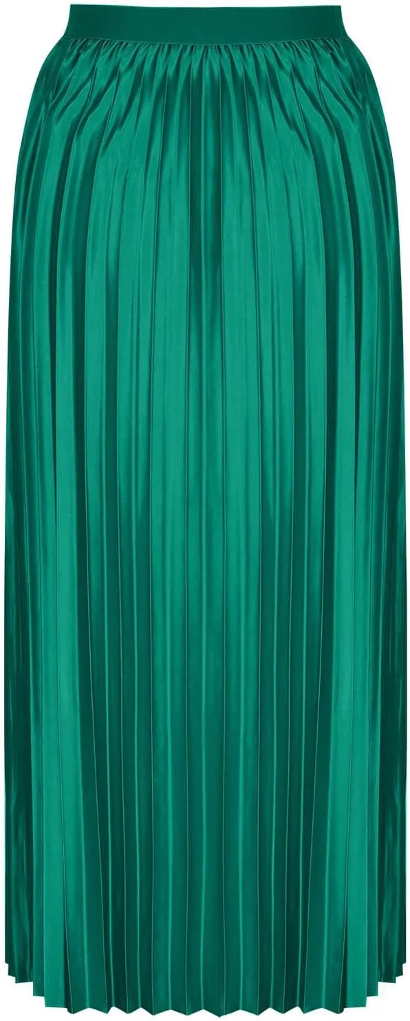 Womens Solid Color Swing Flowy Skirt High Waist Midi Long Shirring Pleated Skirts High Waisted A Line Elegant Skirts