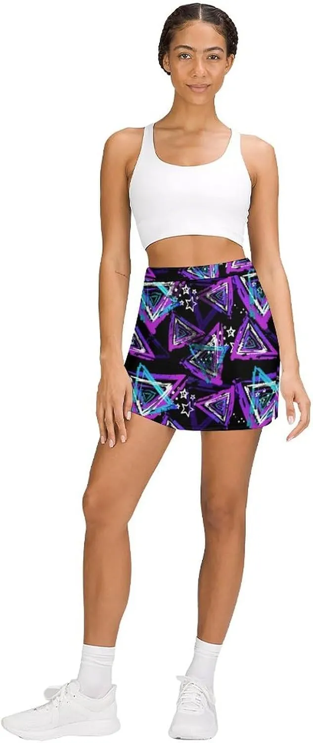 Women's Tennis Skirt Funny Pattern Athletic Golf Skorts for Woman with Pockets Summer Mini Skirts Workout Outfits