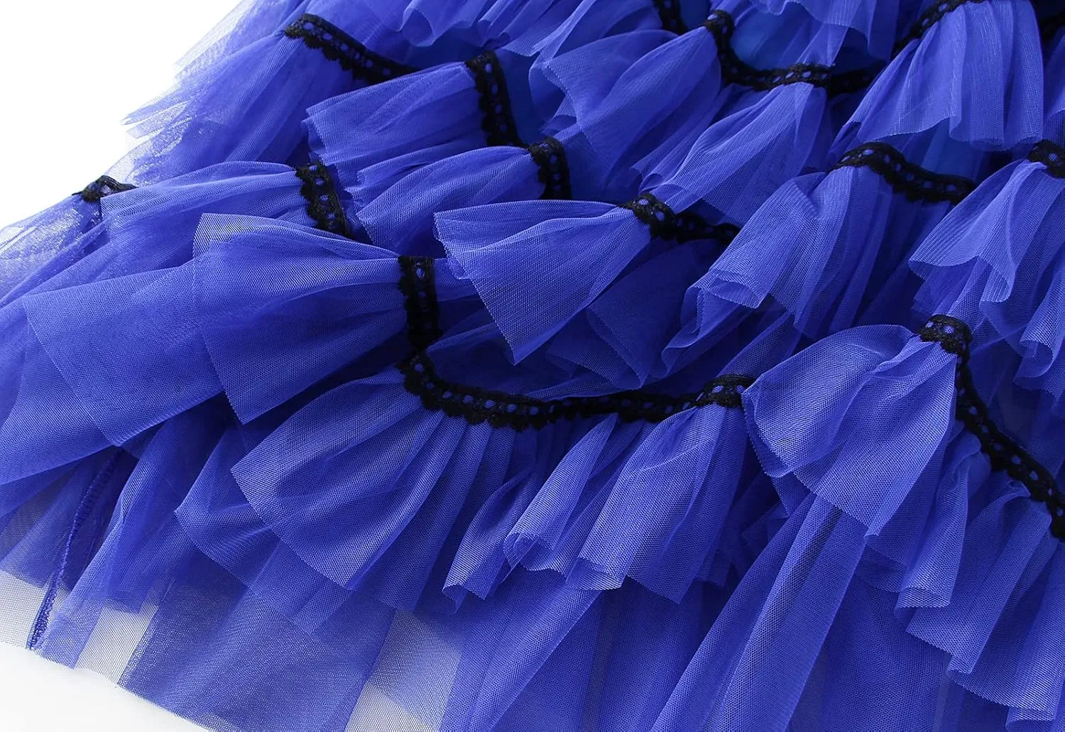 Women's Tulle Skirt Mesh Elastic High Waist Layered Pleated Skirt Floral Print A-Line Midi Party Casual Flowy Tutu Skirt