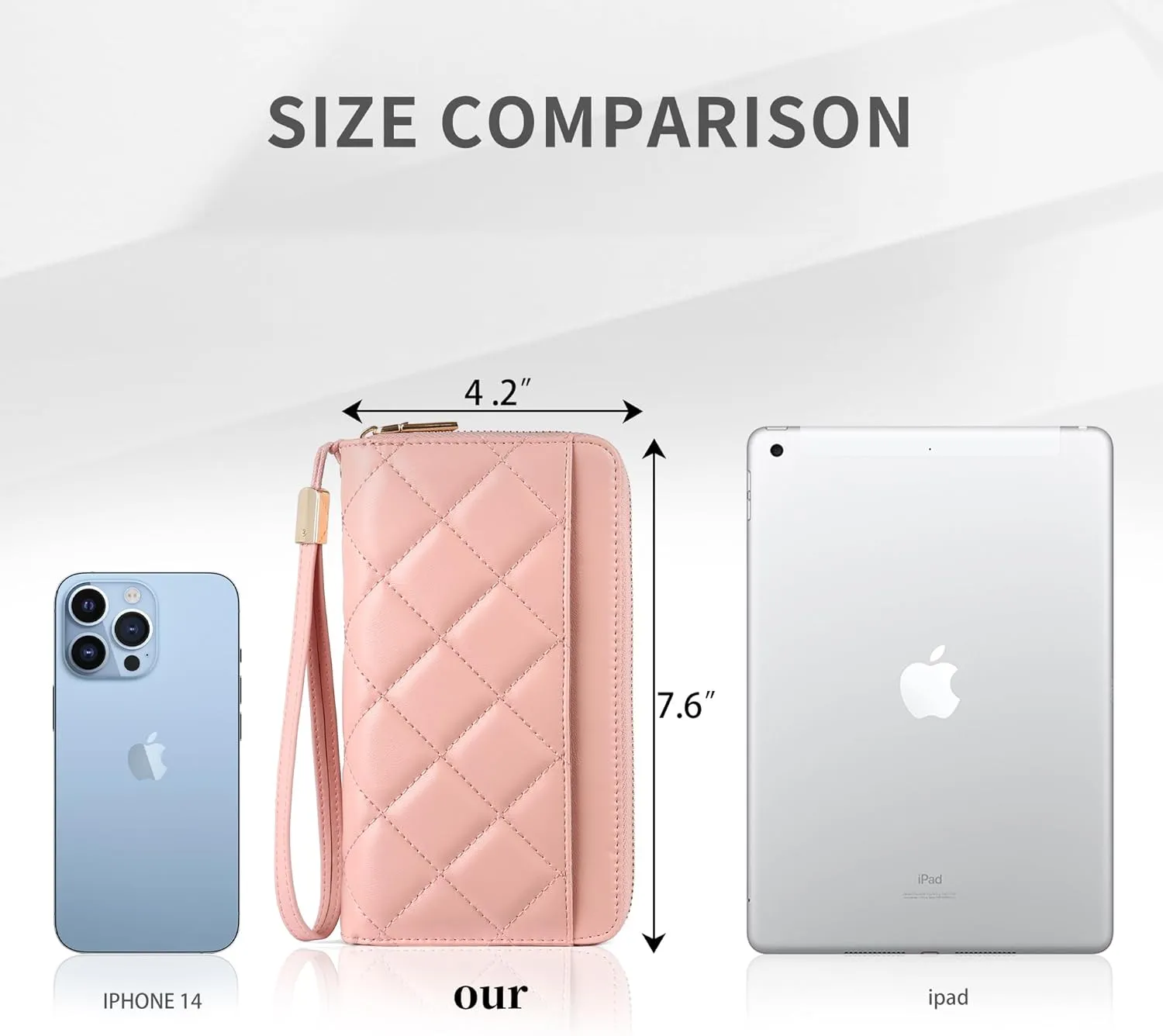 Women's Wallets Large Capacity RFID Blocking Multi Card Case Leather Clutch Wallet Mini Purse Ladies Credit Card Phone Holder Wristlet Wallet