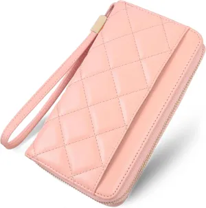Women's Wallets Large Capacity RFID Blocking Multi Card Case Leather Clutch Wallet Mini Purse Ladies Credit Card Phone Holder Wristlet Wallet